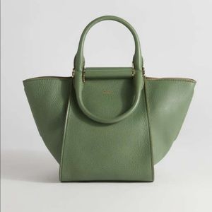 MaxMara Sage Green Deerskin Leather Handbag